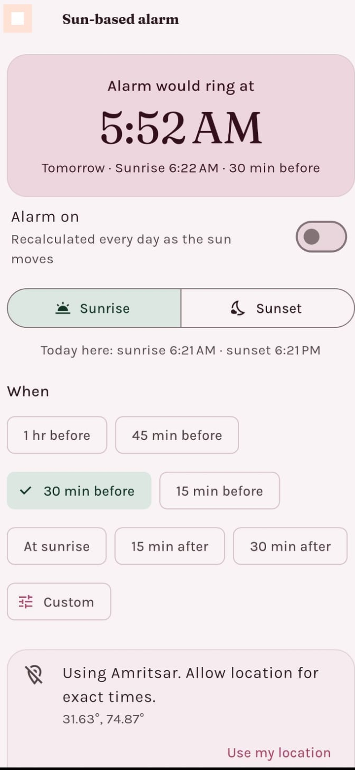 Sadho sunrise alarm